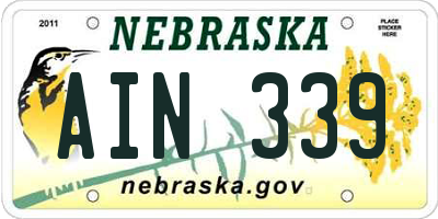 NE license plate AIN339