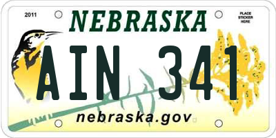NE license plate AIN341