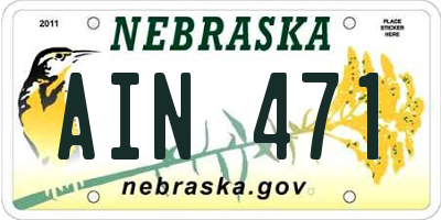 NE license plate AIN471