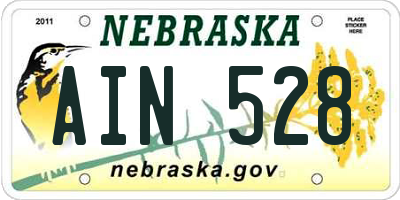 NE license plate AIN528