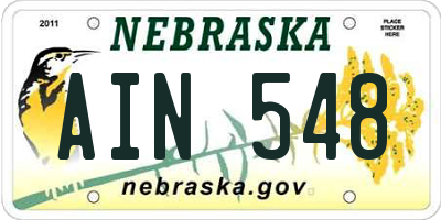 NE license plate AIN548