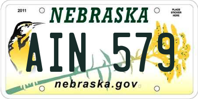 NE license plate AIN579