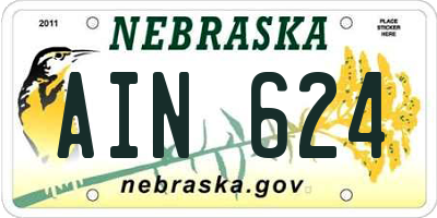 NE license plate AIN624