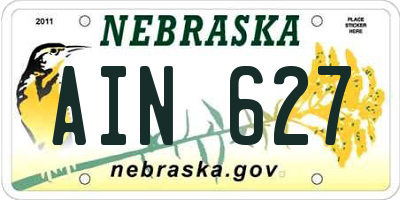 NE license plate AIN627