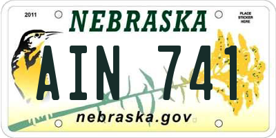 NE license plate AIN741
