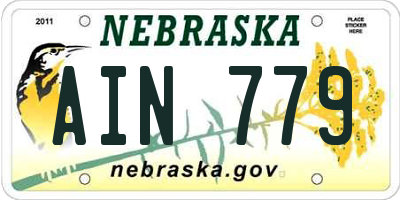 NE license plate AIN779