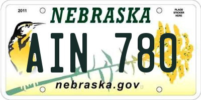 NE license plate AIN780