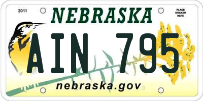 NE license plate AIN795
