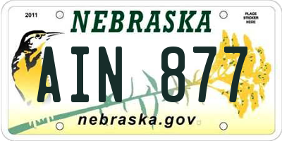 NE license plate AIN877