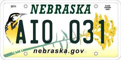NE license plate AIO031