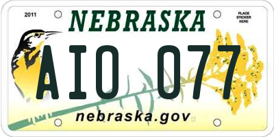 NE license plate AIO077