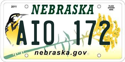 NE license plate AIO172