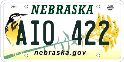 NE license plate AIO422