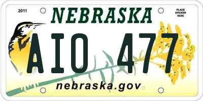 NE license plate AIO477