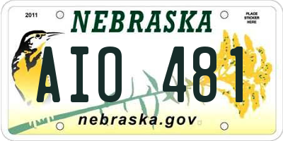 NE license plate AIO481