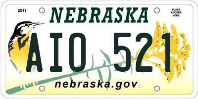 NE license plate AIO521
