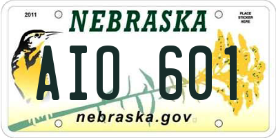 NE license plate AIO601