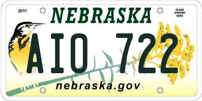 NE license plate AIO722