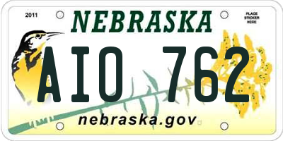 NE license plate AIO762