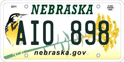 NE license plate AIO898