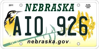 NE license plate AIO926