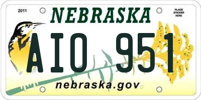 NE license plate AIO951