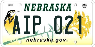 NE license plate AIP021