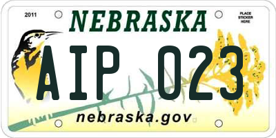 NE license plate AIP023
