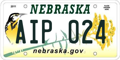 NE license plate AIP024