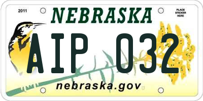 NE license plate AIP032