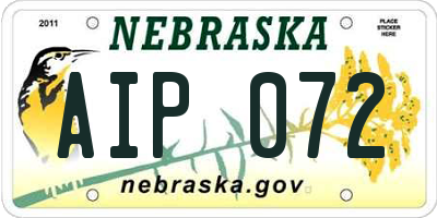 NE license plate AIP072