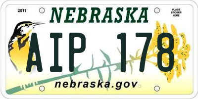 NE license plate AIP178