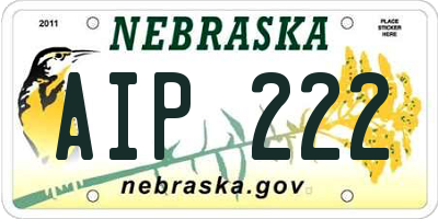 NE license plate AIP222
