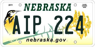 NE license plate AIP224