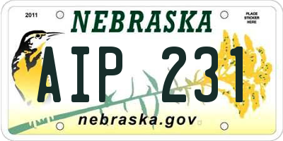 NE license plate AIP231
