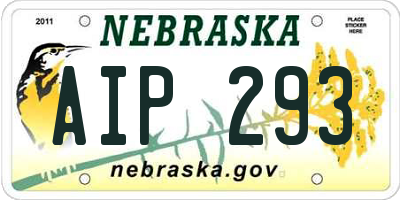 NE license plate AIP293