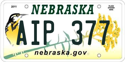 NE license plate AIP377