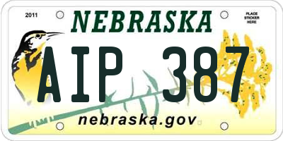 NE license plate AIP387