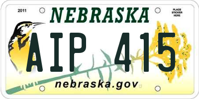 NE license plate AIP415