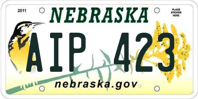 NE license plate AIP423