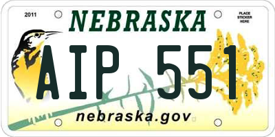 NE license plate AIP551