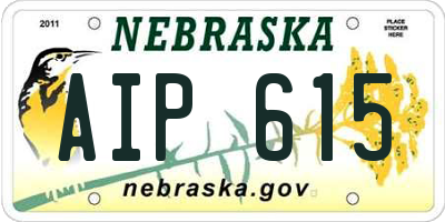 NE license plate AIP615
