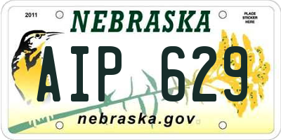 NE license plate AIP629