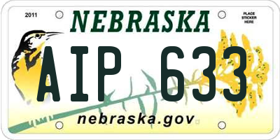NE license plate AIP633