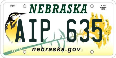NE license plate AIP635
