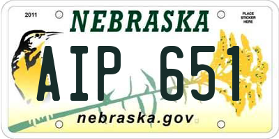 NE license plate AIP651