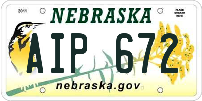 NE license plate AIP672