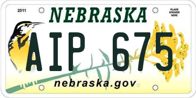 NE license plate AIP675