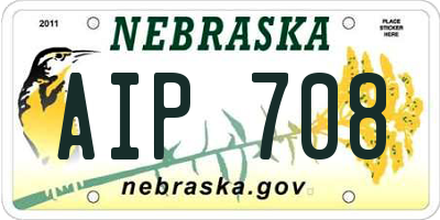 NE license plate AIP708
