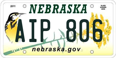 NE license plate AIP806